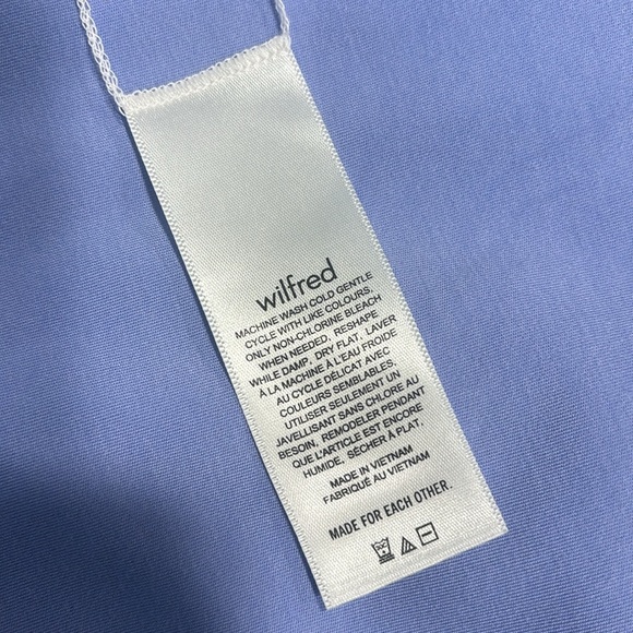 Aritzia Wilfred Small Stardust Long Sleeve Mini Dress Periwinkle Blue Open Back - Picture 5 of 8